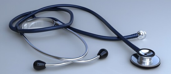 Classic Stethoscope on Plain Background Simple and Versatile Medical Equipment Design with Copy Space