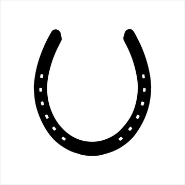 recommend clip art: Vintage horseshoe silhouette isolated on white background. Horseshoe icon vector illustration.