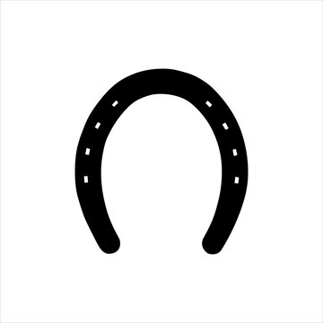 recommend clip art: Horse shoe silhouette isolated on white background. Horseshoe icon vector illustration.