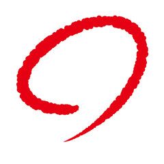 手書き　赤い丸　〇