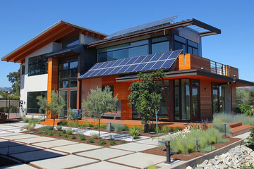 Eco-Chic Solar Home Combine style and sustainability in this contemporary house with solar energy solutions.