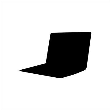 recommend clip art: Laptop side view silhouette icon vector illustration isolated on white background