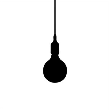 Light balb silhouette icon vector illustration isolated on white background