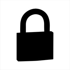 Padlock silhouette icon logo vector illustration isolated on white background