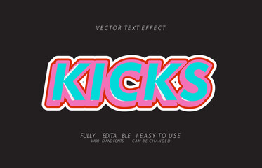 3d editable kicks text style effect