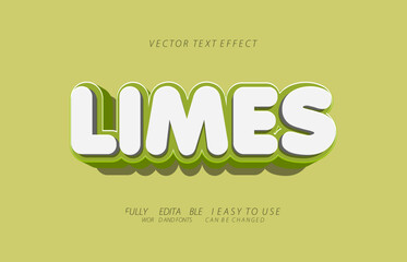 3d editable limes text style effect