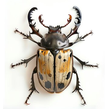 Gigantic Goliath Beetle, colorful insect, isolated on white backgrounds