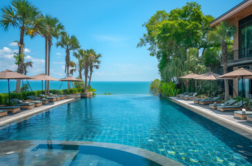 Obraz premium pool in tropical resort