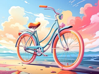 Fototapeta premium International Day of Bicycle World Bicycle Day Bicycle with nature