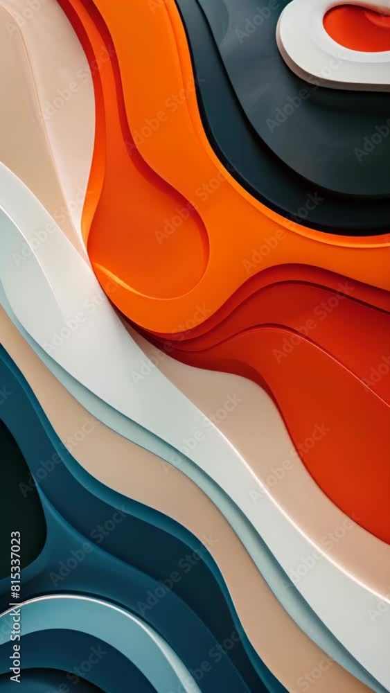 Poster a colorful abstract painting with a blue and white stripe. the painting is full of different colors 
