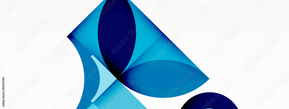 Poster An electric blue object in the shape of a triangle is placed on a white surface, creating an artistic contrast of tints and shades. The geometric pattern adds a modern touch to the liquid drawing