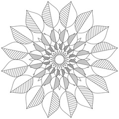 Leaf Flower Petal Coloring Mandala Art Simple Graphic Shape Vector Floral Oriental Outline Vintage Decorative Elements Pattern Illustration Islam Arabic Indian Turkish Mystic Religion Morals Lotus
