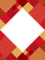 幾何学的な和文様のフレーム素材（縦向き）