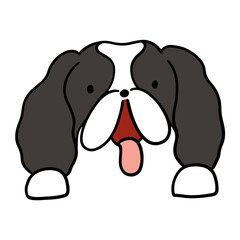 Different type of vector cartoon dog faces for design.