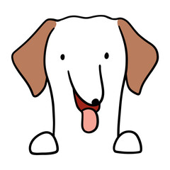 Different type of vector cartoon dog faces for design.