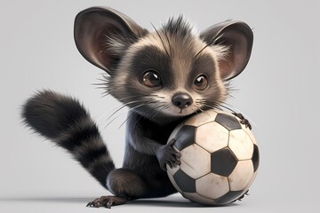cartoon ferret holding a ball