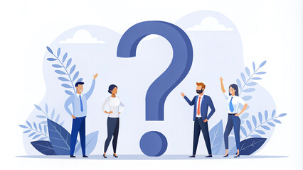 Obraz premium business people with question mark