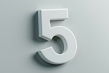 The number 5 is written in white on a gray background