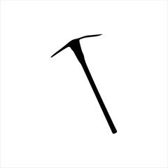 Pick axe silhouette vector illustration isolated on white background. Pick axe icon.
