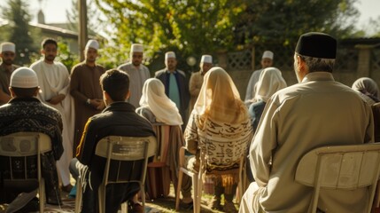 Fototapeta premium Muslims in an outdoor meeting