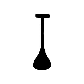 recommend clip art: Toilet plunger silhouette isolated on white background. Plunger icon vector illustration.