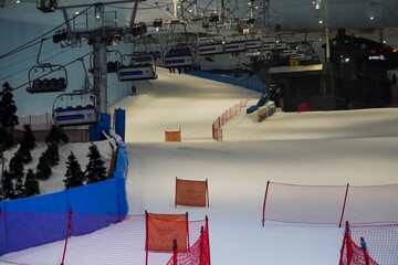 Dudai, UAE - March,20,2023: Attraction in the Mall of the Emirates "Ski  Dubai" in Dubai, UAE