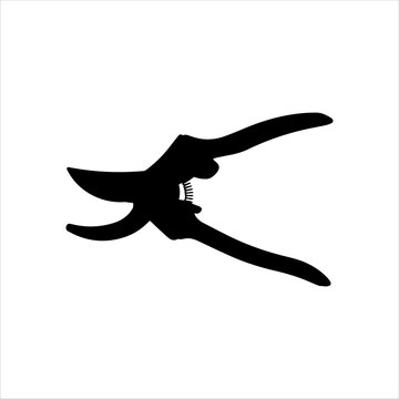 recommend clip art: Garden pruner silhouette icon logo vector illustration isolated on white background