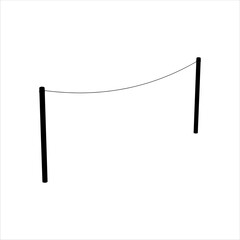 Clothes line silhouette isolated on white background. Clothes line icon vector illustration.