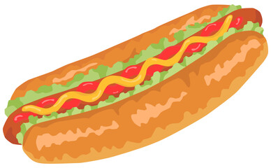 シンプルなホットドックのイラスト