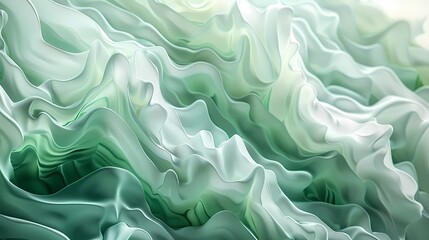 Obraz premium Digital technology green and white flowing lines poster PPT background