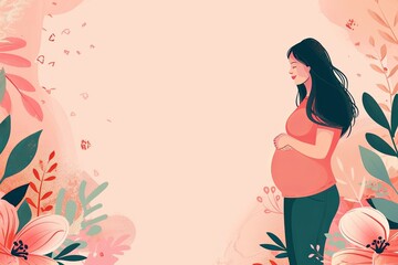 Pregnant woman seen rubbing her stomach 