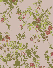 abstract, vector, monochrome, big flowers, all over textiles design, illustration digital image can be used for wrapping paper