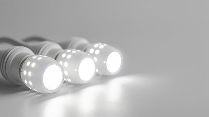 GU10 socket LED lamps on a white backdrop