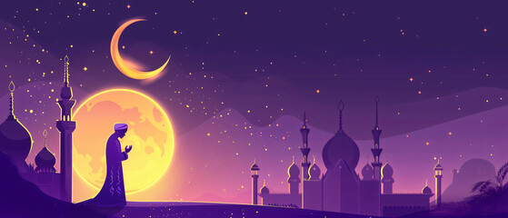 Eid Al-Fitr, A Vector Illustration Masterpiece Celebrating the Spirit of a Cherished Muslim Festival