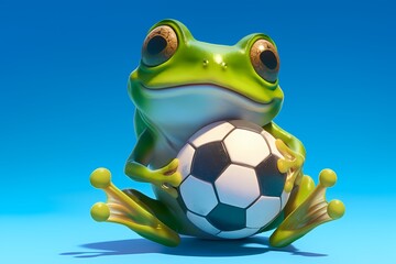 cartoon frog holding a ball