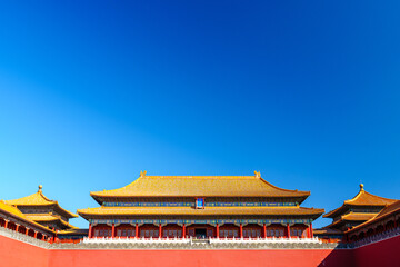 Obraz premium Meridian Gate and Its Square of the Forbidden City in Beijing