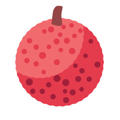 Single juicy lychee vector illustration isolated on white background
