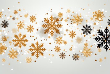 Elegant Golden Snowflake Pattern Banner