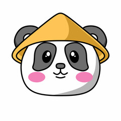 Vector cute Panda with happy expression