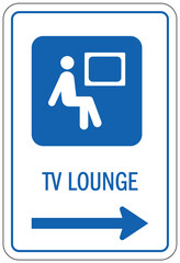 TV lounge sign