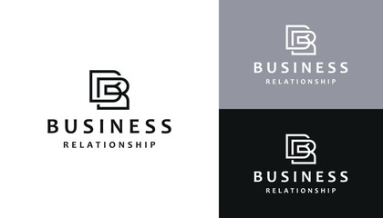 Initial Letter BR R B RB Monogram with Simple Modern Connected Lines Logo Design
