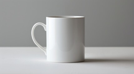 Obraz premium Porcelain Coffee Mug Adorned on a White Surface