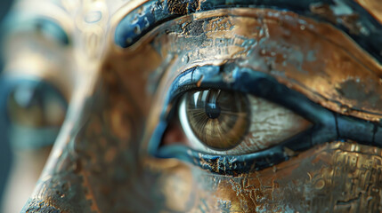 Egyptology, study of Egyptology. Close-up, hyper-realistic 3D