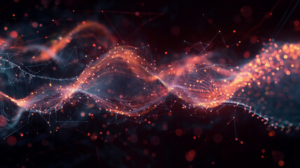 Fototapeta premium Abstract background with dynamic particles.