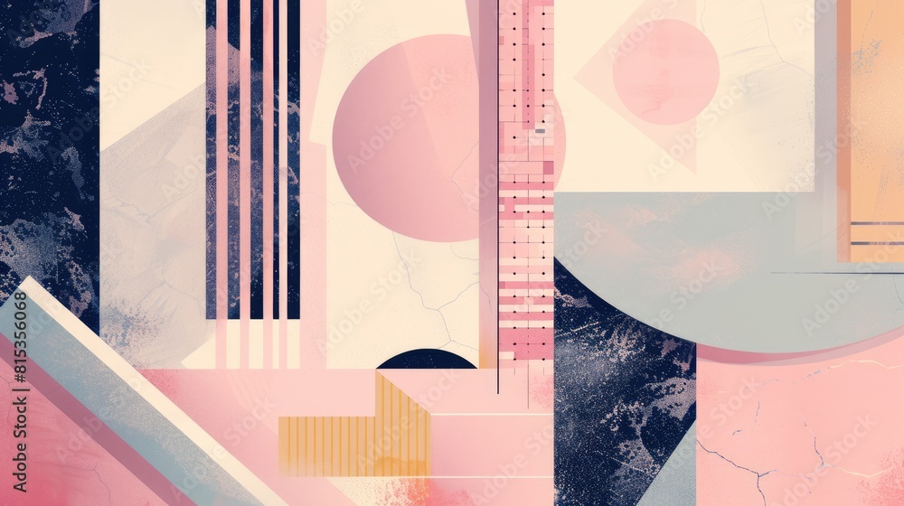 Aufkleber minimalistic abstract picture of geometry pattern with pastel color. geometric pattern design with v
