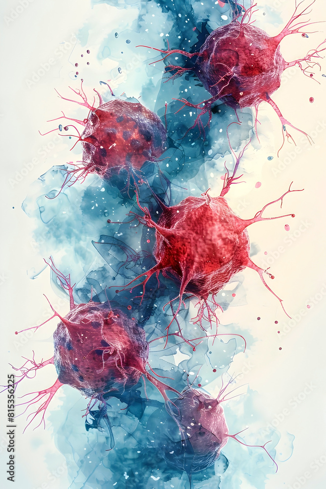 Canvas Prints Captivating Watercolor Abstraction Exploring the Realm of Personalized Cancer Immunotherapies