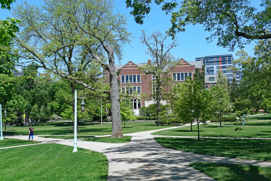 Michigan State University has a campus of 5,300 acres, with its academic buildings in a park-like setting..