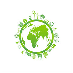 Sustainable Development green wheel on white background. Concept for CSR Corporate social responsibility project. Goals for a better world. Vector Illustration.