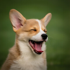 Laughing Corgi Pup: Captured Happiness