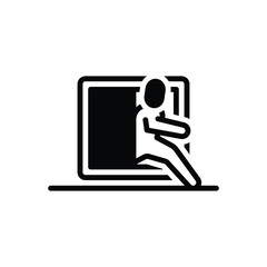 Black solid icon for escape